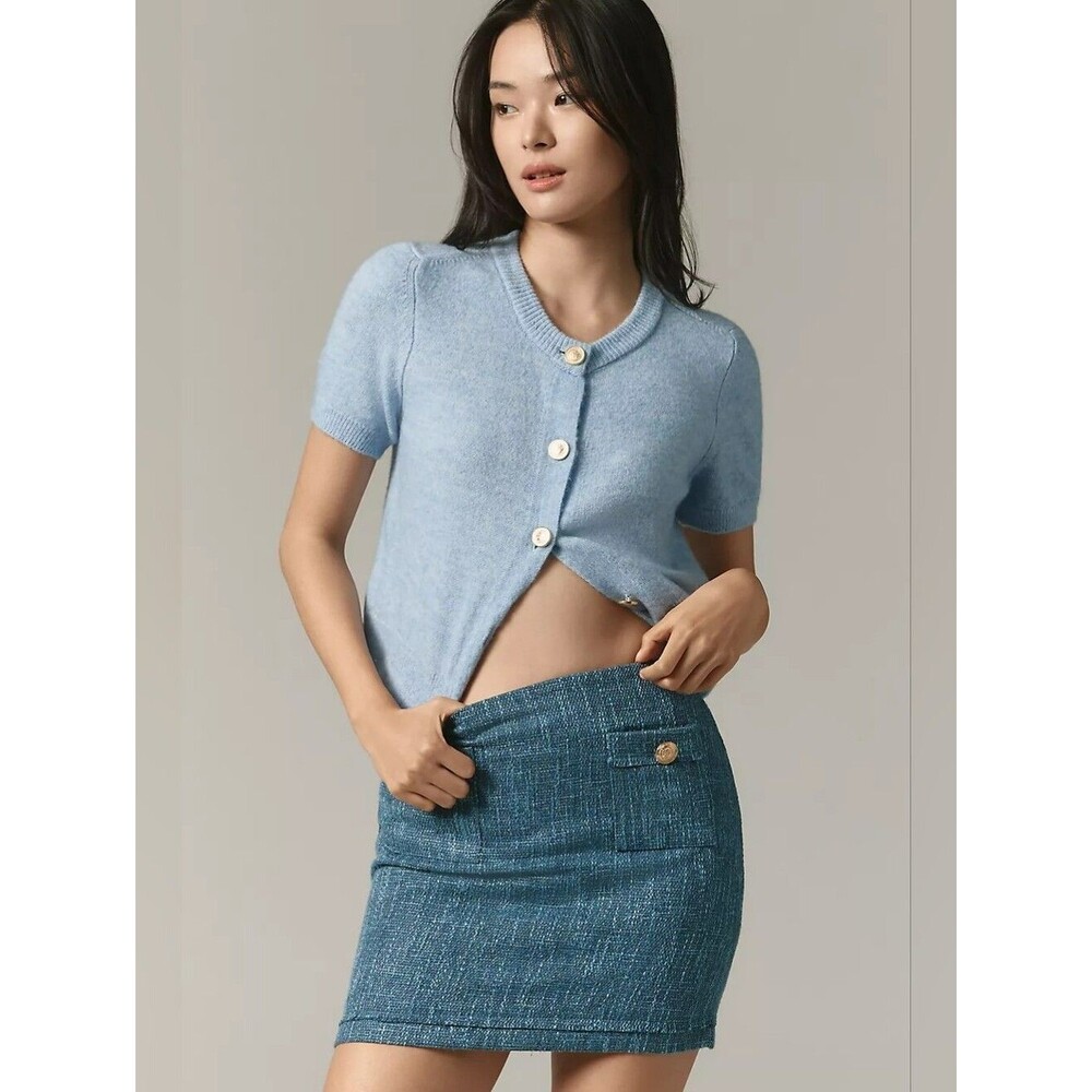 Anthropologie Bishop + Young Parker Tweed Mini Skirt